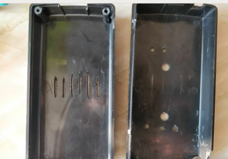 Raspberry Pi case with vertical ventilation slots cut for cooling